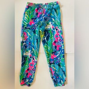 Lilly Pulitzer size L (8-10) Reese Pant Multi Purrfect Tropical Floral Joggers